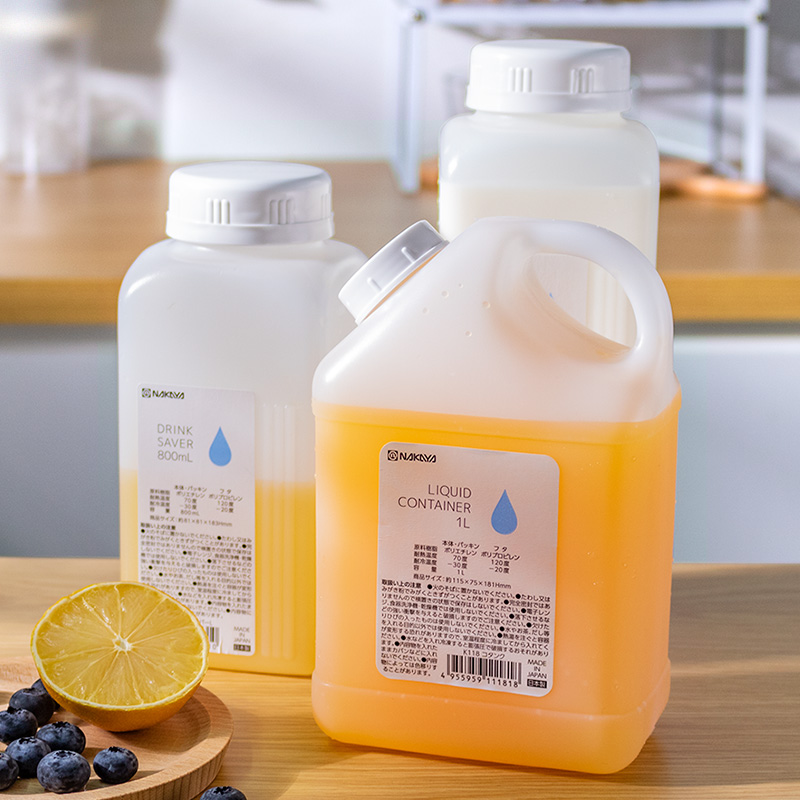 日本进口液体储存瓶果汁饮料储存容器冰箱凉冷水壶牛奶分装密封罐