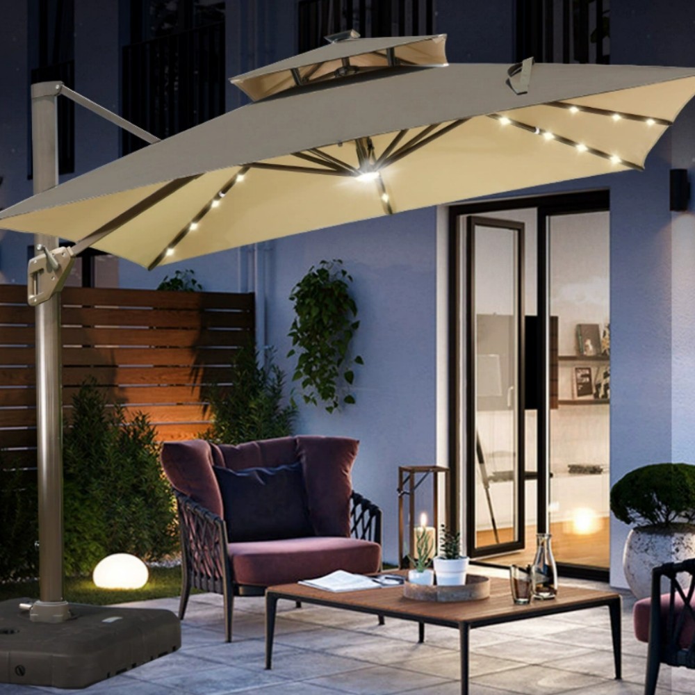 Nueva Lámpara Solar para Tienda de Campaña, Luz LED para Playa, Camping y Aventuras, 104 LED, Tipo Sombrilla Romana, Iluminación Decorativa