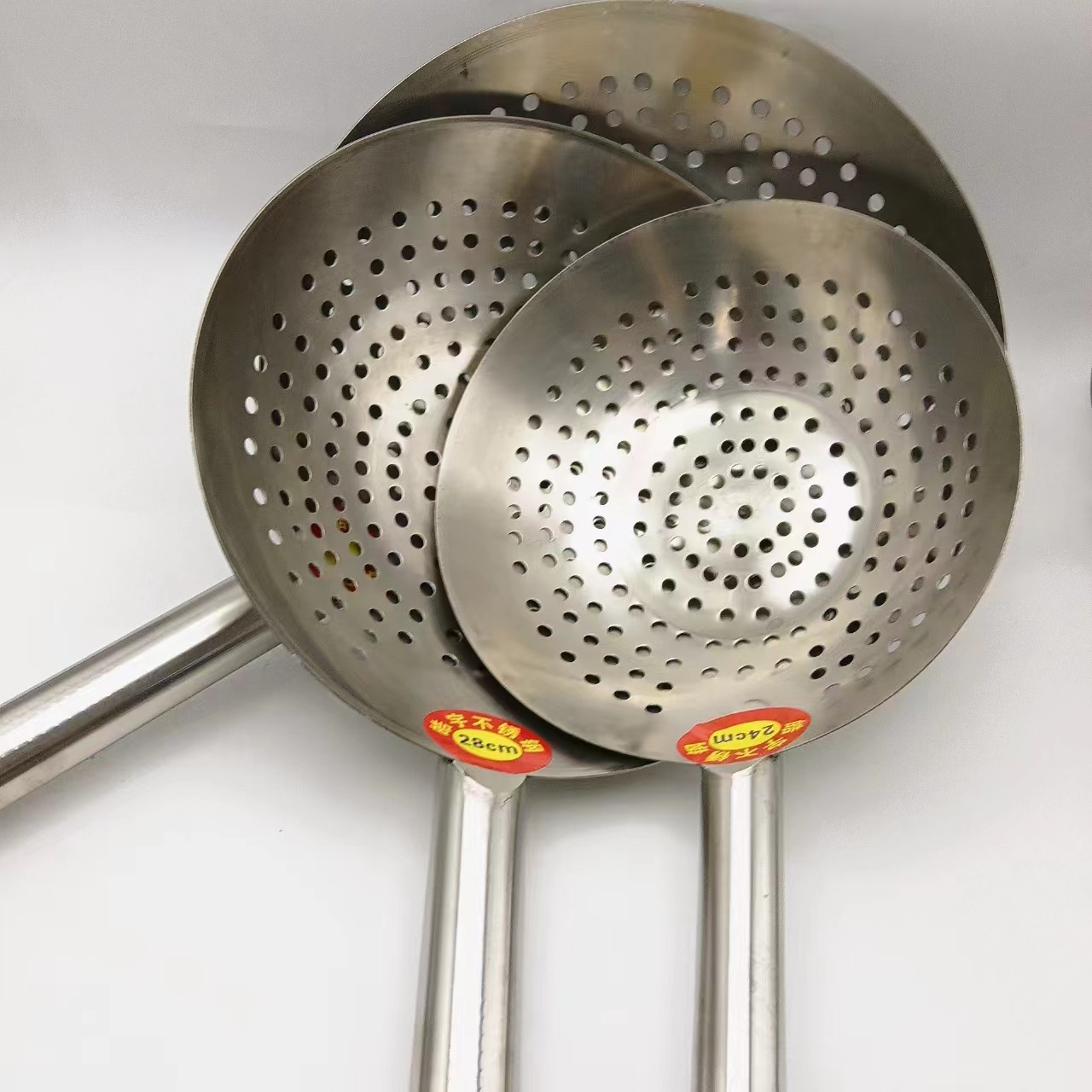 Household Chef Commercial Kitchen Filtered Spoon 201 Stainless Steel Large Colander Thickened Fried