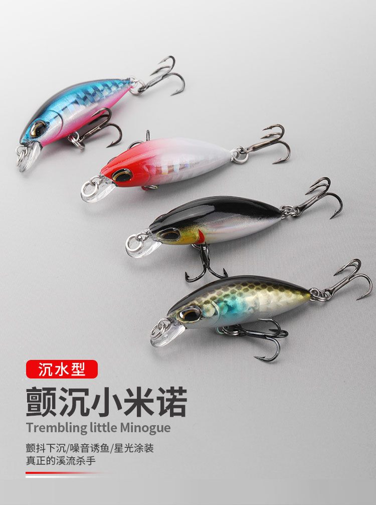 6 Colors Shallow Diving Minnow Lures Sinking Hard Plastic Baits Fresh Water Bass Swimbait Tackle Gear