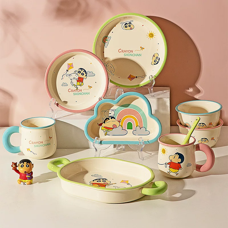 Cute ceramic crayons, children's tableware, dinner plate