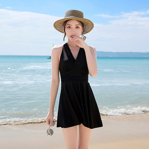 Swimsuit for women summer  new one-piece sexy pure lust wind covering belly and slimming swimsuit plus size vacation swimsuit for women