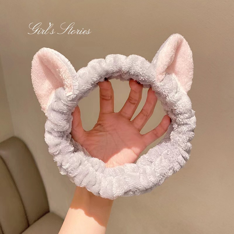 Estilo coreano estudiante lindo diadema tocado accesorios para el cabello pequeño animal Banda para el cabello de las mujeres lavado de cara simple máscara diadema