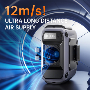 Cross-border Explosive Waist Mini Fan High Speed Digital Display Waist Fan Turbo Neck USB Portable Mini Fan