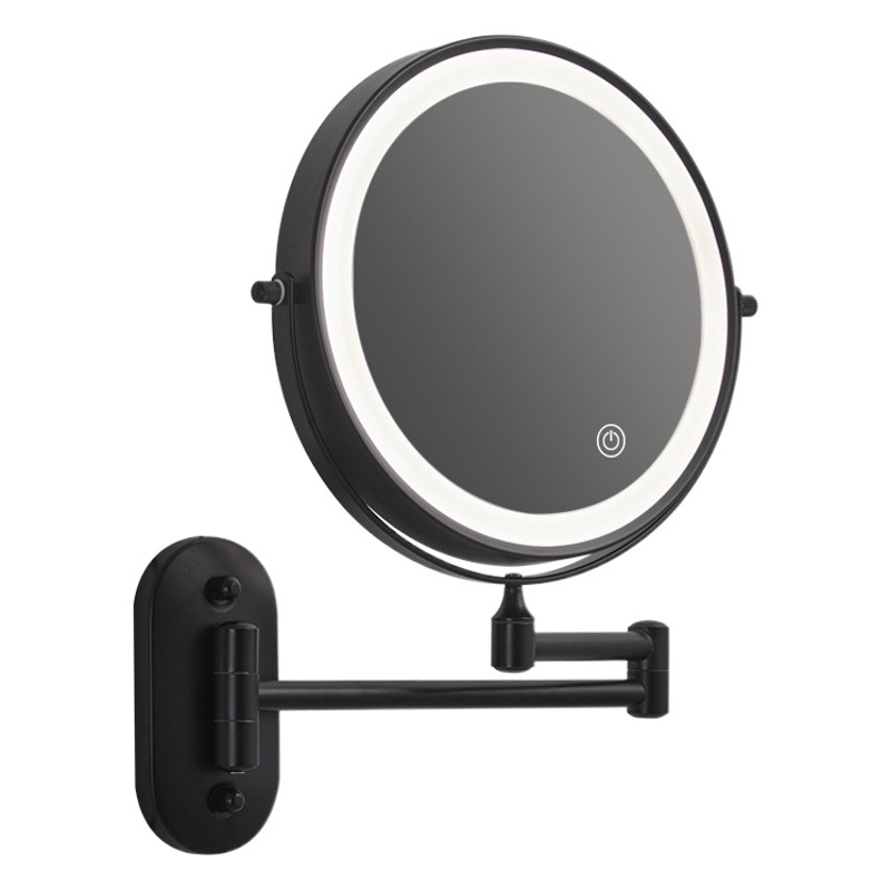 Espejo cosmético sin perforaciones Espejo colgante de baño Espejo retráctil plegable de doble cara con espejo cosmético de hotel ligero