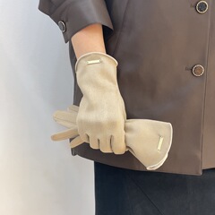 アップグレード版の新型毛皮の毛の薄い絨毛の中の保温の手袋の女性の冬のファッションの簡単な予約の金の露の2本の指はタッチパネルができます。