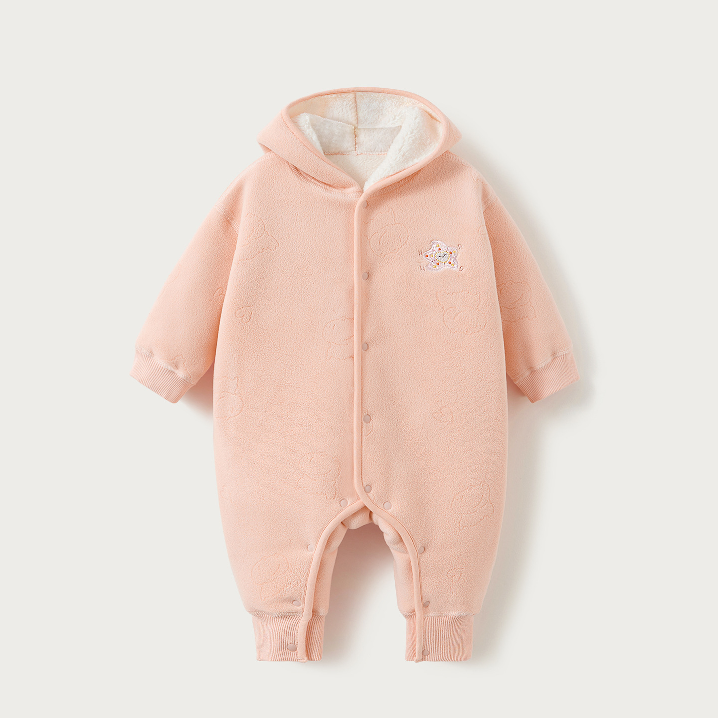 Unijunto de bebé otoño y invierno para niños y niñas con terciopelo caliente para salir con ropa de invierno recién nacido. image 8