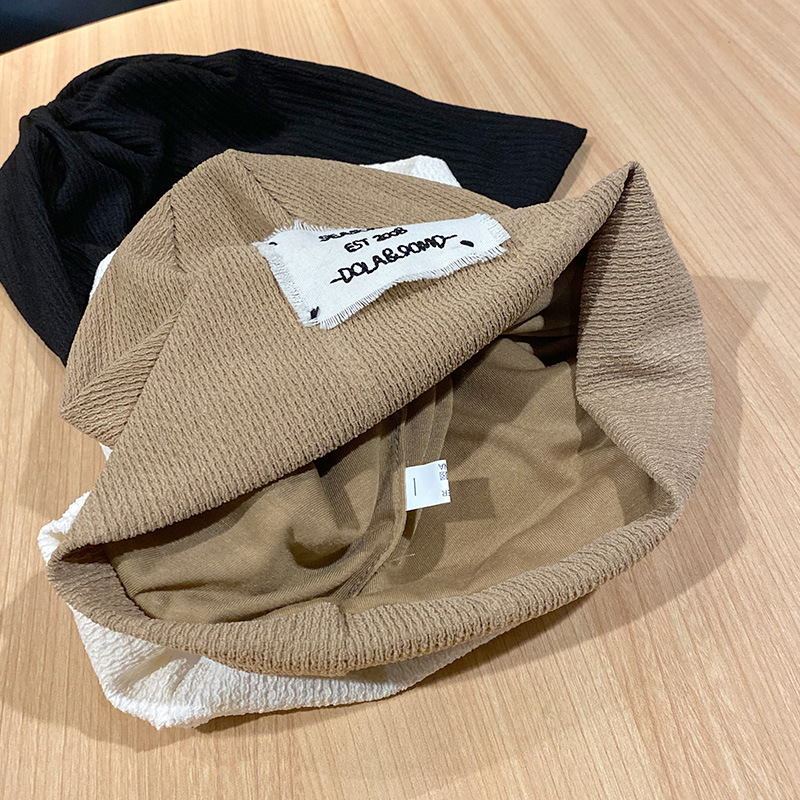 Cappello da confinamento da donna, sottile, autunno, nero, impilabile, grande, testa da donna, sottile, lavorato a maglia, foulard_voghion.com