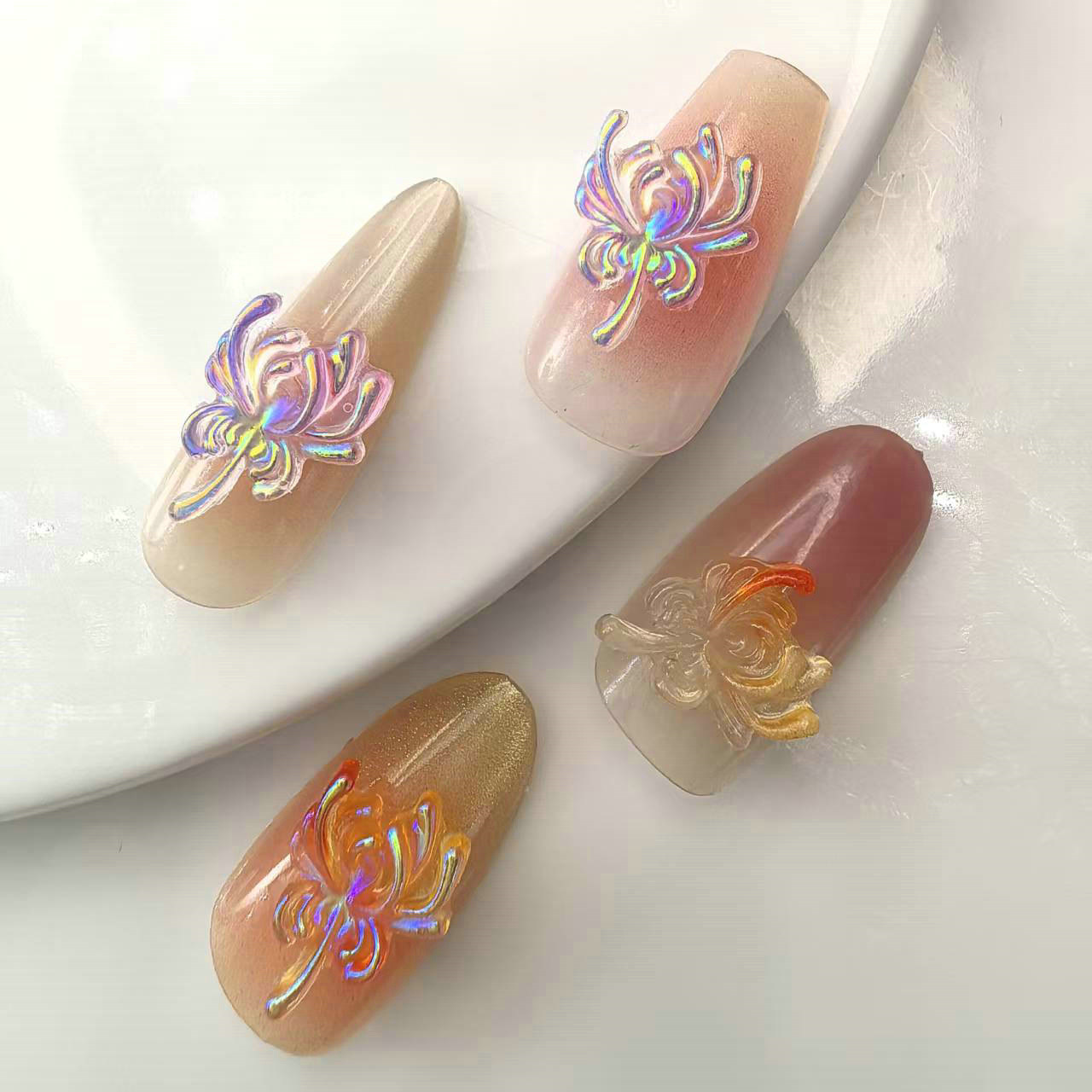 夜光彼岸花美甲饰品迷你树脂小配件耳钉diy饰品配件批发000