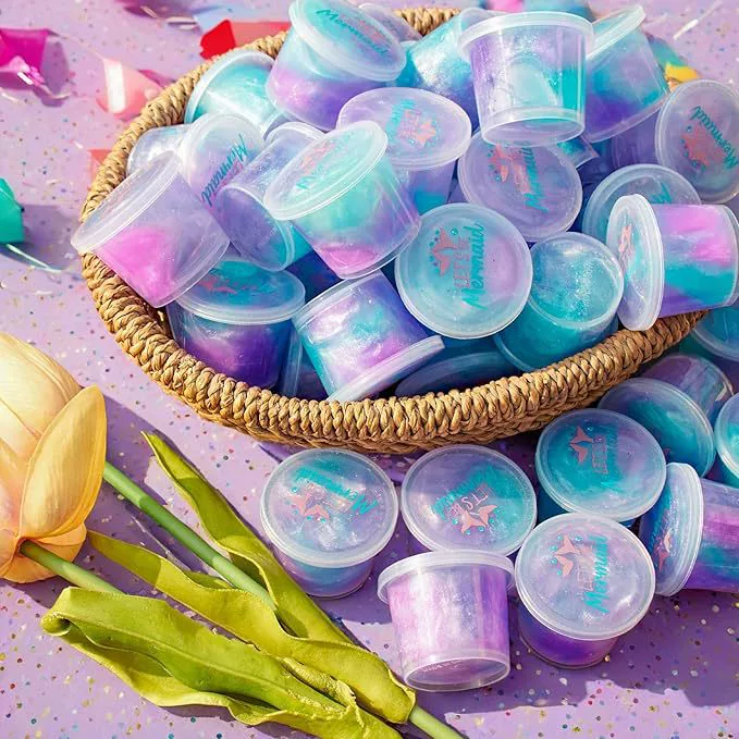 Slime Kit, Crystal Transparent & Glitter Slime, Soft Mud Putty, Multi-Pack 6–60 pcs