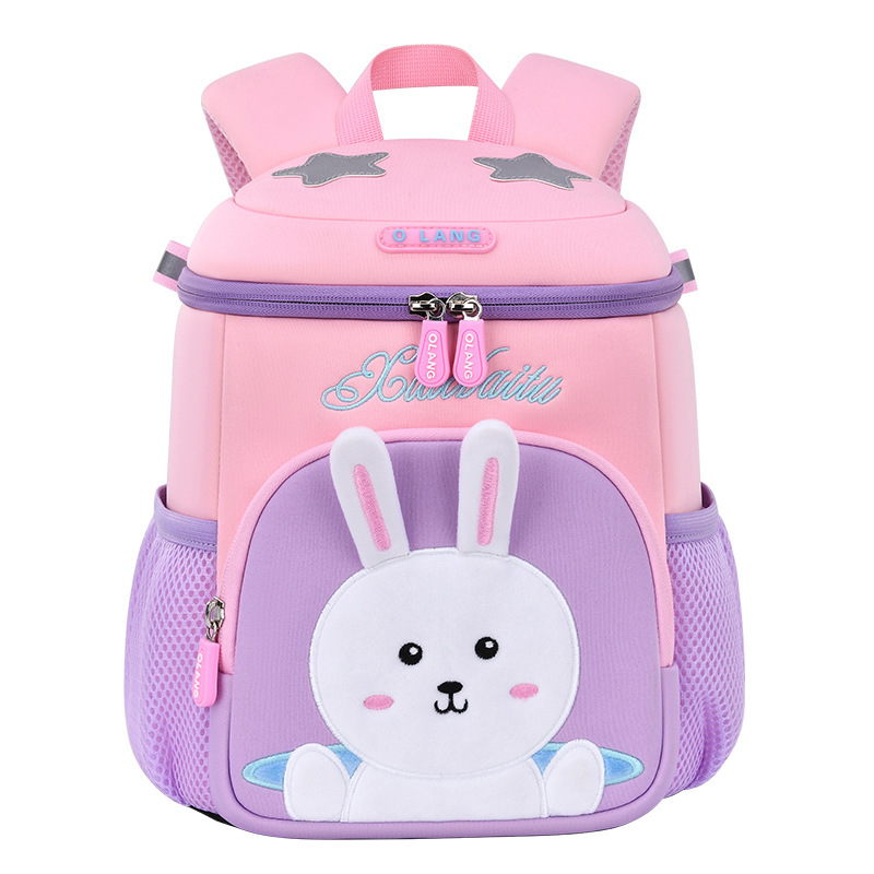 Nueva mochila de conejo para niños, mochila de escolares de la escuela primaria, mochila de jardín de infantes de doble hombro se puede personalizar