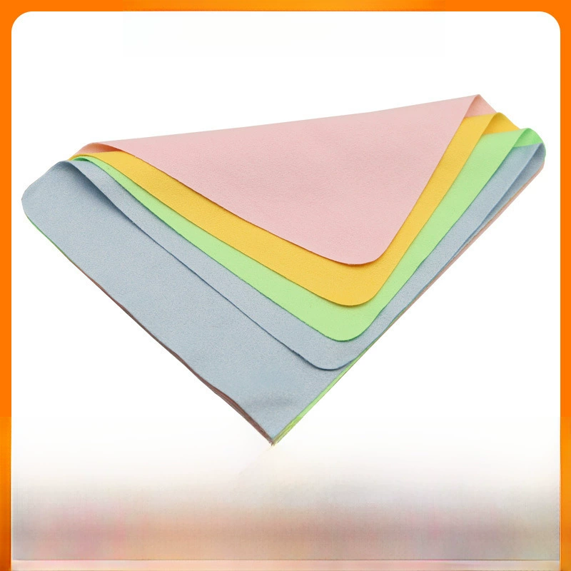 Cross-border suede microfiber lens cleaning cloth solid color island silk wipe microfiber lens cloth for glasses cleaning cloth
