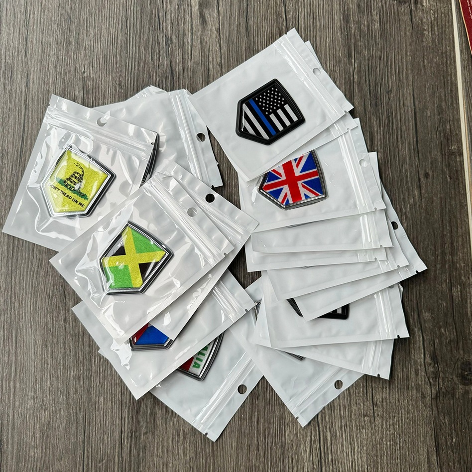 Amazon bandera nacional logotipo de automóvil de metal 3D estereoscópico bandera nacional auto etiqueta pegatinas mini etiqueta transfronteriza