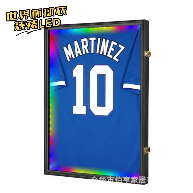 Led Light Jersey Display Frame Nba Photo Frame Cross-Border Hot-Selling Collectible Basketball Football Jersey Wall Hanging Picture Frame