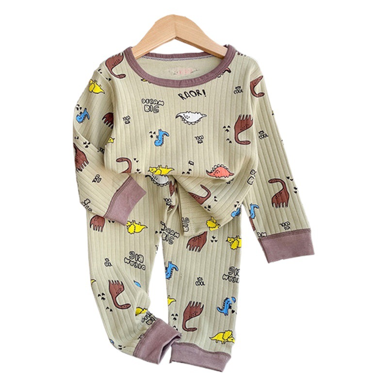 Traje de Johns largo para niños pijamas de algodón para niñas de algodón ropa interior de dos piezas para niños ropa de bebé