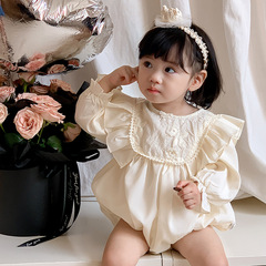 Baby jumpsuit, autumn clothing, baby girl's clothes, newborn princess bag, full moon, 100 days and one year old dress, harem