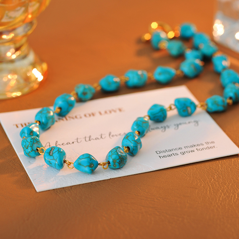 Fashionable retro sapphire sophisticated necklace from pearl