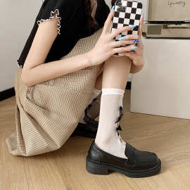 小皮鞋女鞋2025复古夏季乐福鞋单鞋粗跟jk制服鞋ins潮纯色jk风