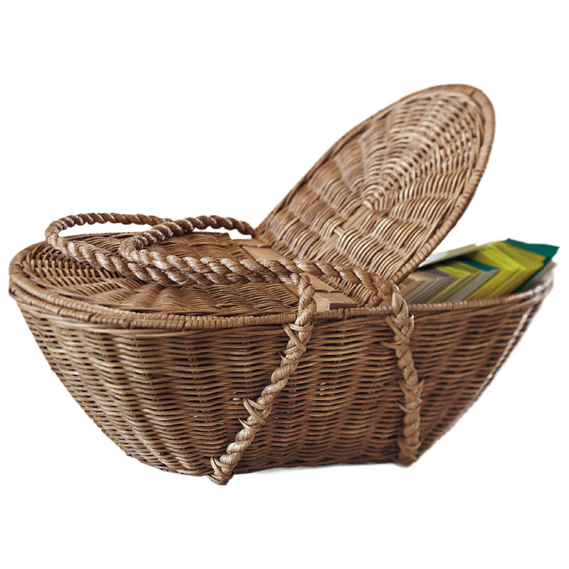 Cesta de mano ratán mimbre creativo tejido a mano tamaño pequeño pastoral recogiendo almacenamiento en el hogar cesta decorativa recogiendo cesta