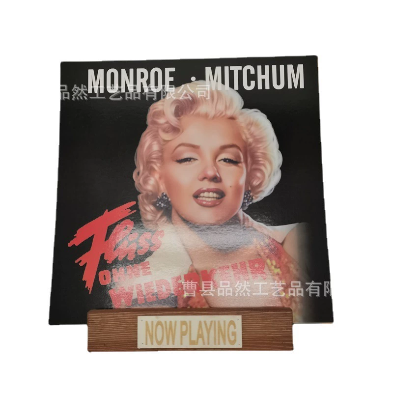 Wall -mounted pine brown retro record rack vinyl rack multi -functional wall decorative frame on the wall