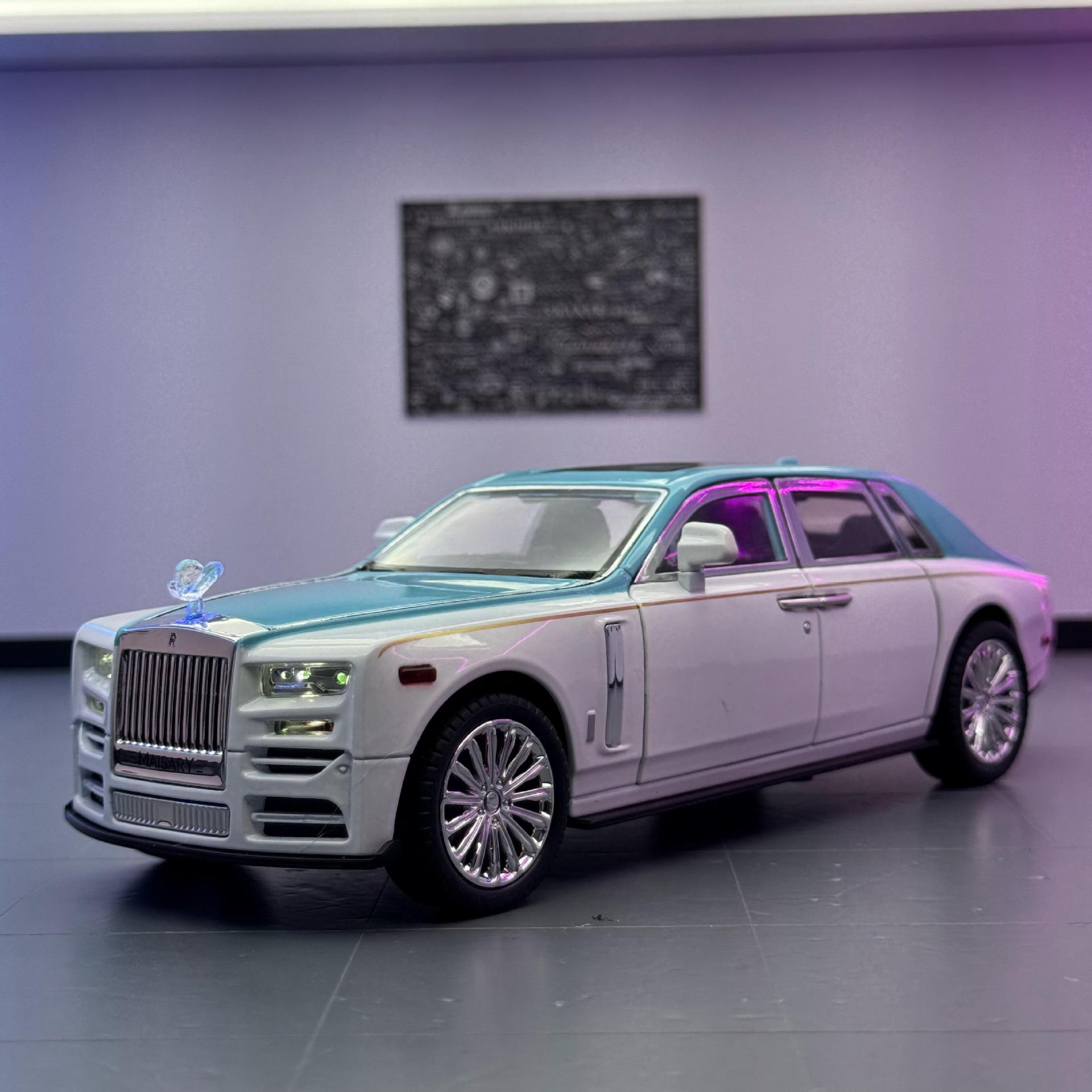 Modelo de coche de aleación Jiaye 1:22 Rolls Phantom Return Sonido y luz Juguete Coche Modelo de efecto de sonido Adornos al por mayor