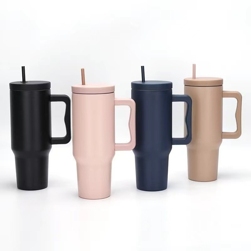 Taza de hielo con mango taza de gran capacidad unisex 304 taza de acero inoxidable portátil para automóviles al por mayor sin