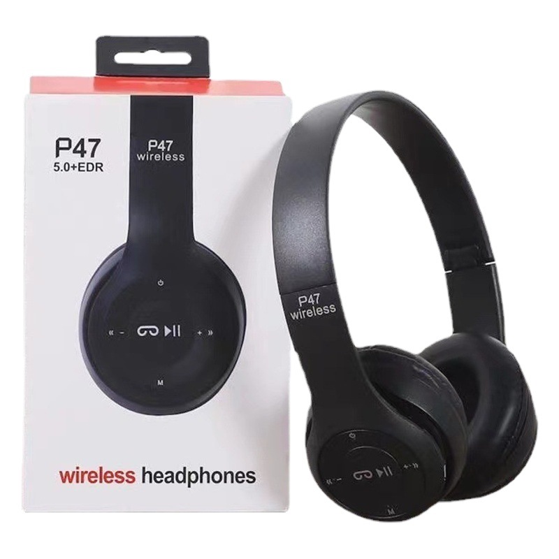 Auriculares Bluetooth P47 plegables estéreo con bajos potentes – nueva versión