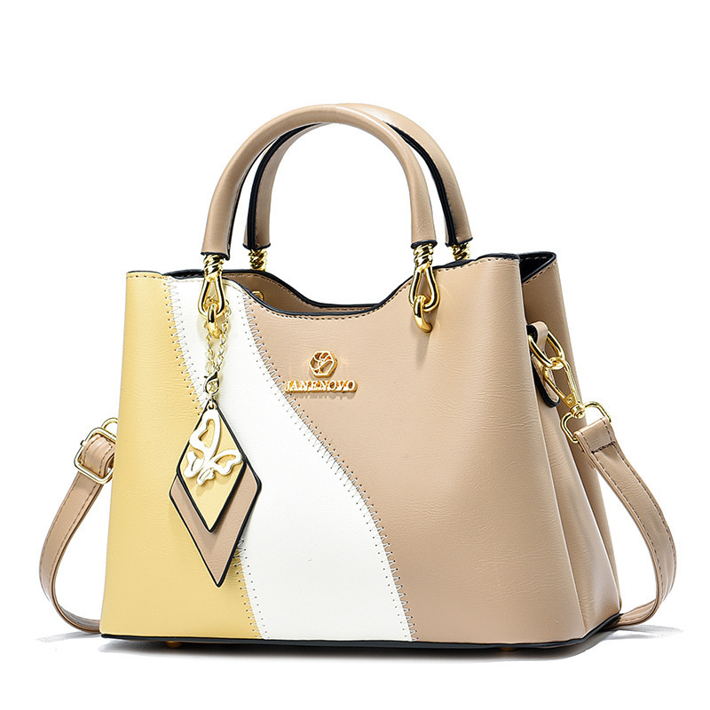 Bolso a juego de color para mujer 2023 nuevo bolso versátil contraste color gran capacidad bolso de hombro de moda