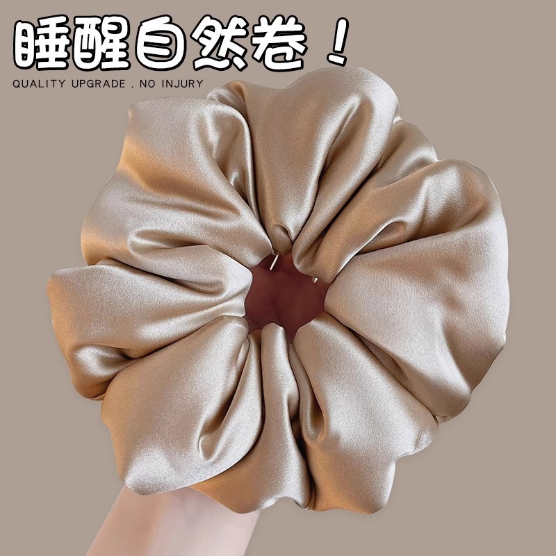Kitsch加棉填充真丝大肠发圈刘亦菲同款大号缎面睡眠头绳|undefined