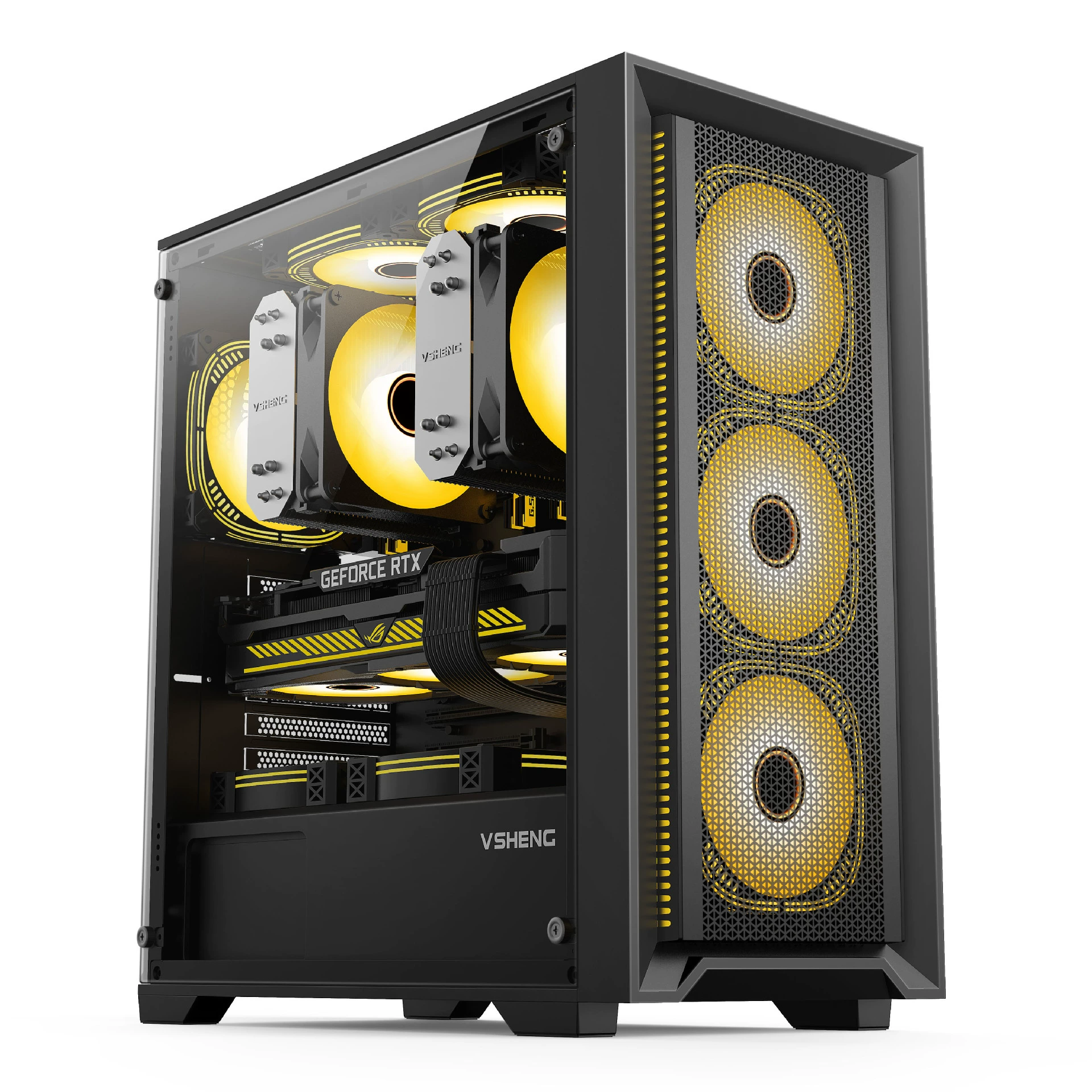 Двухканальный корпус X99, сервер CPU 33 см в ширину, материнская плата E-ATX, крупный прозрачный боковой корпус