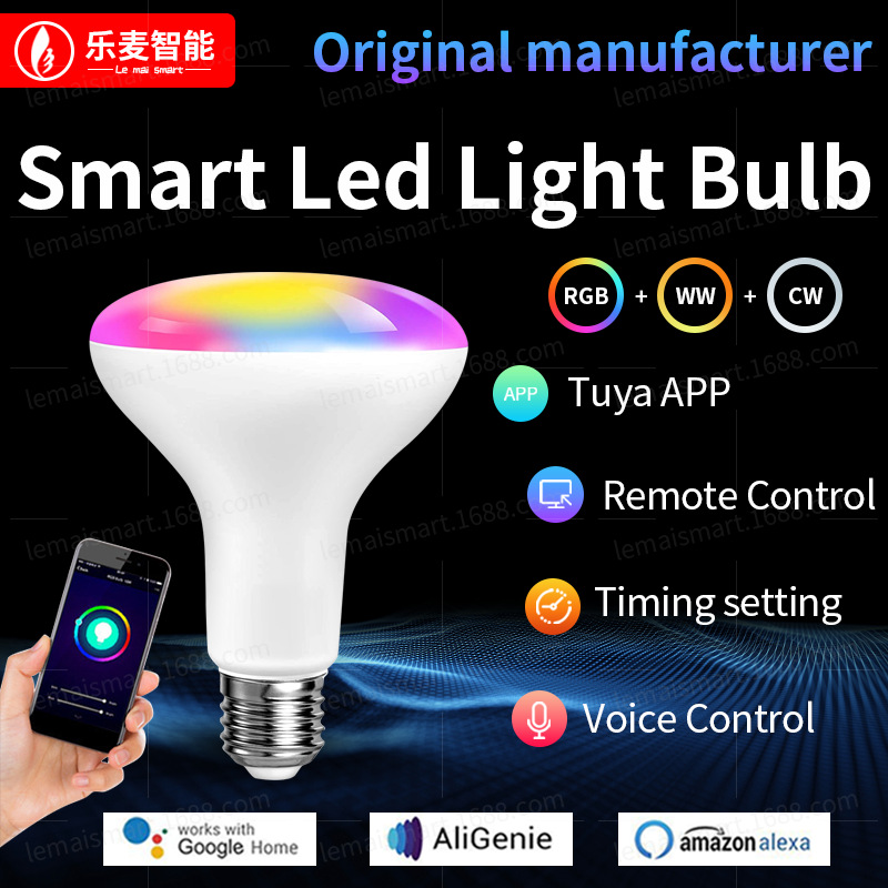 13W Tuya WiFi BR30 LED RGB Color Changing Bubl support Alexa
