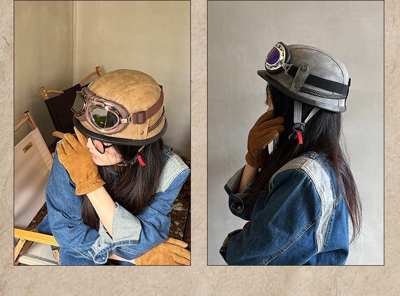 3C Certified German-Style Steel Helmet, Retro Military Safety Helmet, Gangster Chaos Helmet, Scooter Motorcycle Helmet