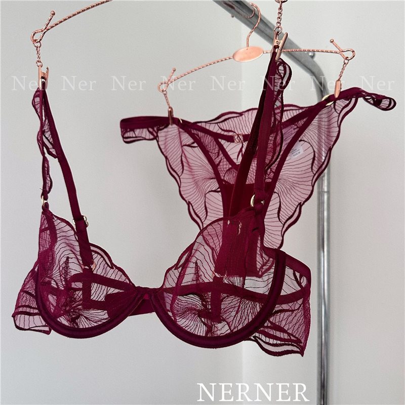Year of the Snake Wedding Zodiac Year Red Underwear Women's Set Ultra-Thin Sponge-Free Breathable Soft Steel Ring Anti-Sagging Bra
