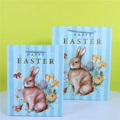 新款復活節白卡禮品手提袋批發商超禮物紙袋子兔子蛋伴手禮袋
