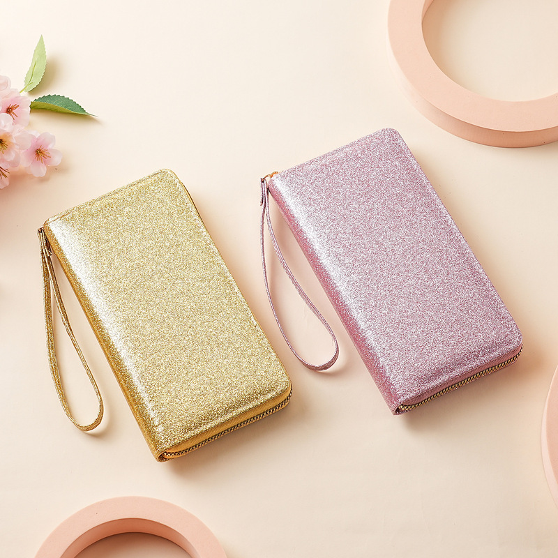 Sequin Cross-Border Baby's Breath Organ Long Zipper Wallet Women's Pearlescent Multi-Compartment Mobile Phone Glitter Handbag Sequin Cross-Border Baby's Breath Organ Long Zipper Wallet Women's Pearlescent Multi-Compartment Mobile Phone Glitter Handbag
