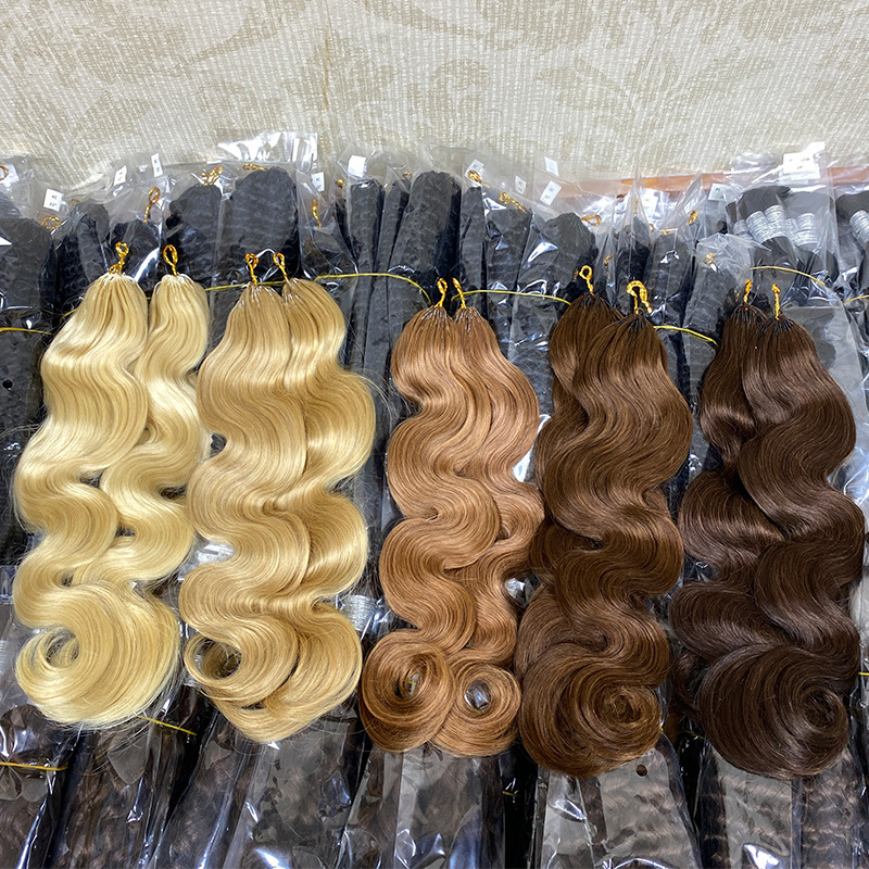 Extensiones Crochet de Cabello Humano Real, Tejido a Mano, para Mujer