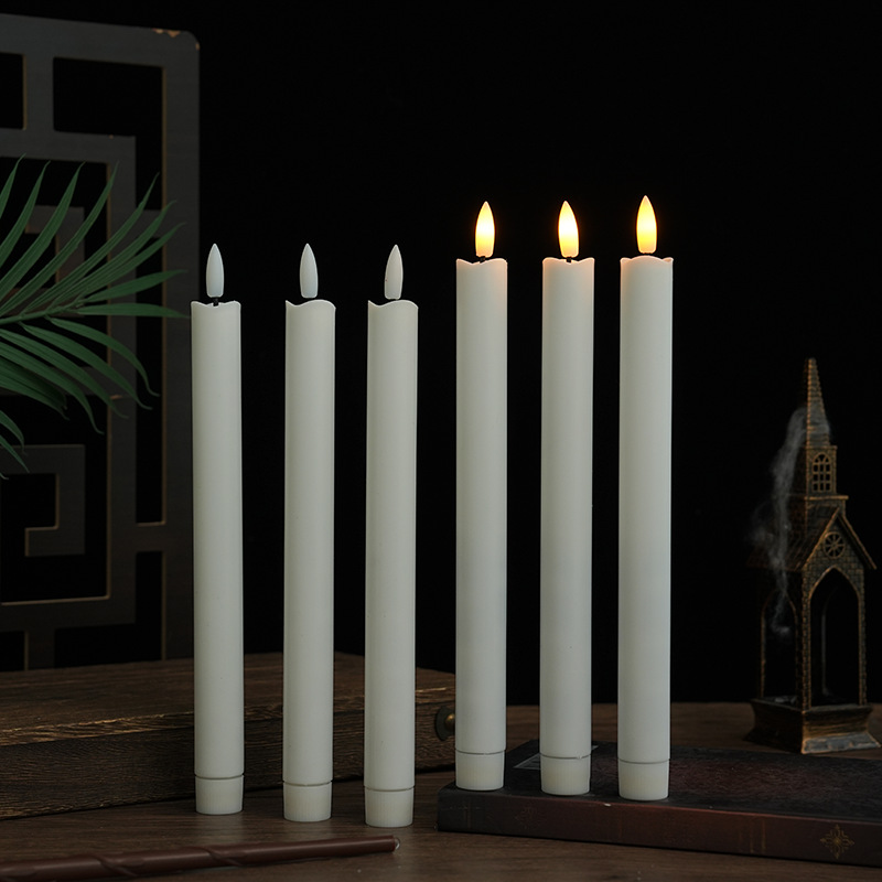 Luz de vela de varilla larga led boca de onda bala control remoto vela electrónica boda boda Navidad vacaciones luces decorativas