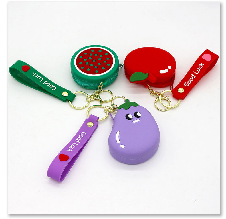 Silica Gel Material Kid'S Women's Animal Cartoon Fruit Silica Gel Zipper Kids Wallets