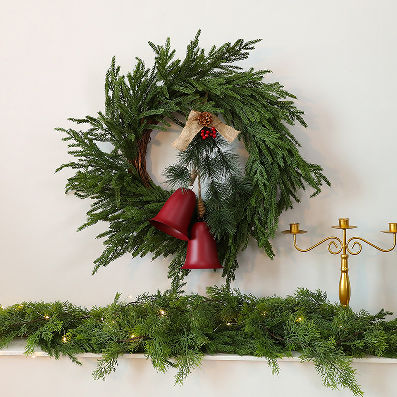 Shengyuan nuevo estilo imitación aguja de pino caña decoración de Navidad cipred pino Fox puerta colgante guirnaldas colgantes de pared