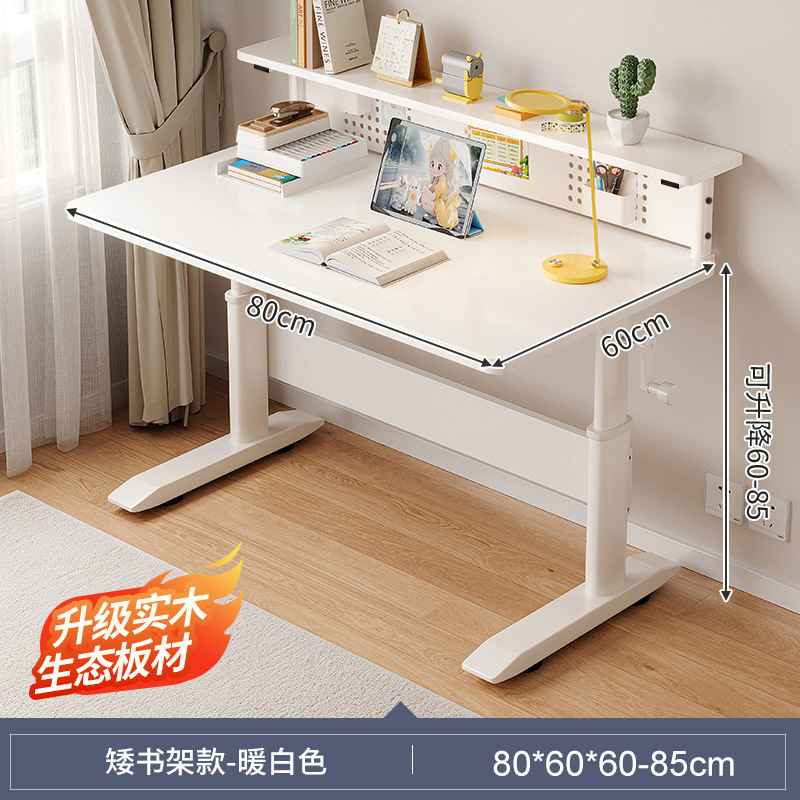 Escritorio de estudio, escritorio para niños, escritorio doble de madera maciza, escritorio para tareas domésticas para estudiantes de primaria, escritorio para computadora, escritorio elevable