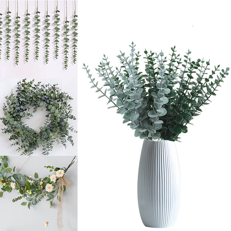 Amazon Cross-Border Simulation Single Eucalyptus Leaf Eucalyptus Leaf Floral Eucalyptus Leaf Wedding Home Decoration