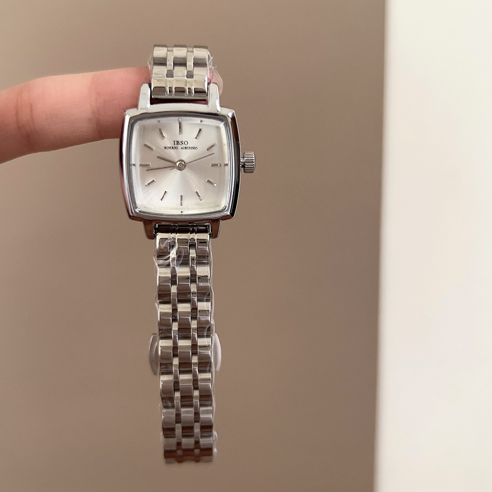 IBSO Square Steel Band 1069 Small Dial Design Light Luxury Fashion Watch_voghion.com