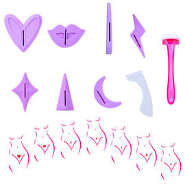 9Pcs Bikini Privates Shaving Stencil Set Female Pubic比基尼