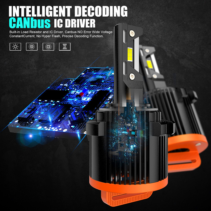 Tres tubos de cobre para Volkswagen Golf 7 faro LED especial GT7 - naranja negro, sin fijación, solución incorporada