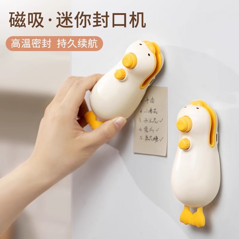Máquina de sellado pequeña recargable doméstica de sello de plástico de presión manual bolsas de plástico lindas mini bocadillos sellador de clip