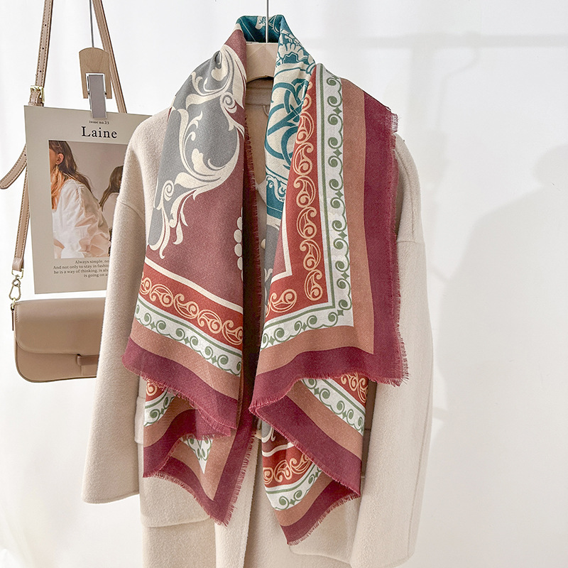 Viaje fuera del estilo nacional retró nicho delgado chal primavera nicho sentido de diseño 130 remoción de la toalla impresa cuadrada