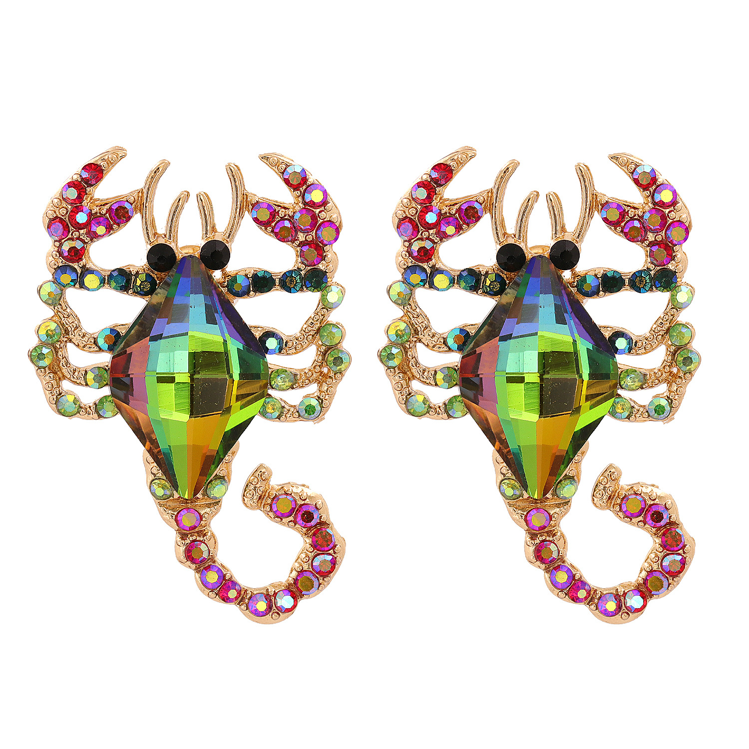 Fashion Diamond Colorful Scorpion Earrings display picture 5