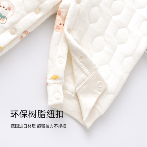 Baby Bodysuit for Autumn/Winter, Fleece-lined Newborn Clothes, Baby Warm Climbing Suit, Winter Edition, Air Fleece Baby All-in-One Outfit