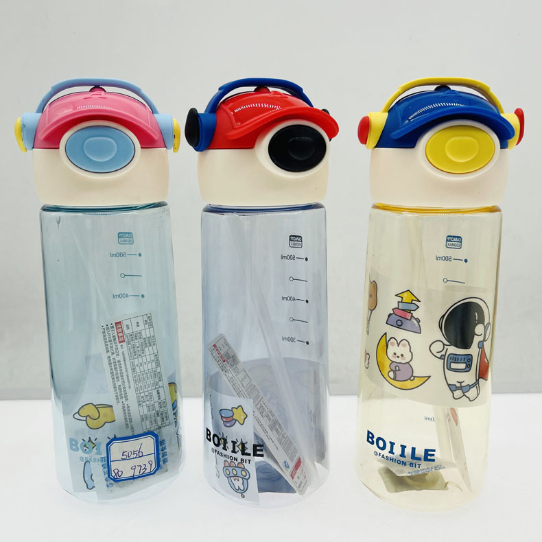 Baijia 5056 fábrica al por mayor nuevo robot estudiante paja taza de agua portátil rebote cubierta hervidor de agua