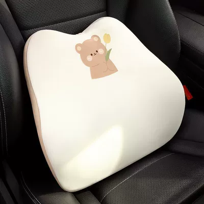 support pillow, car cushion for – Headrest - car-accessories-single-tulip-bear-ice-silk-memory-foam-lumbar-pillow